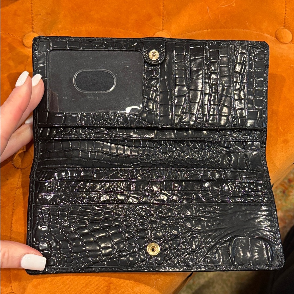 Brahmin Black Crocodile Embossed Handbag Set - Picture 3 of 16